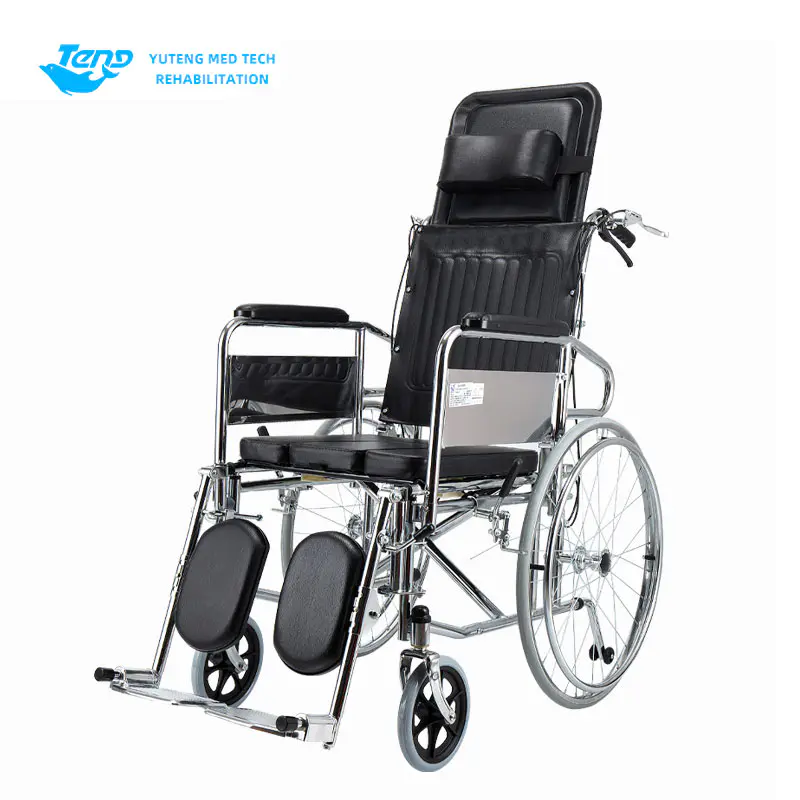 High-back commode rullestol