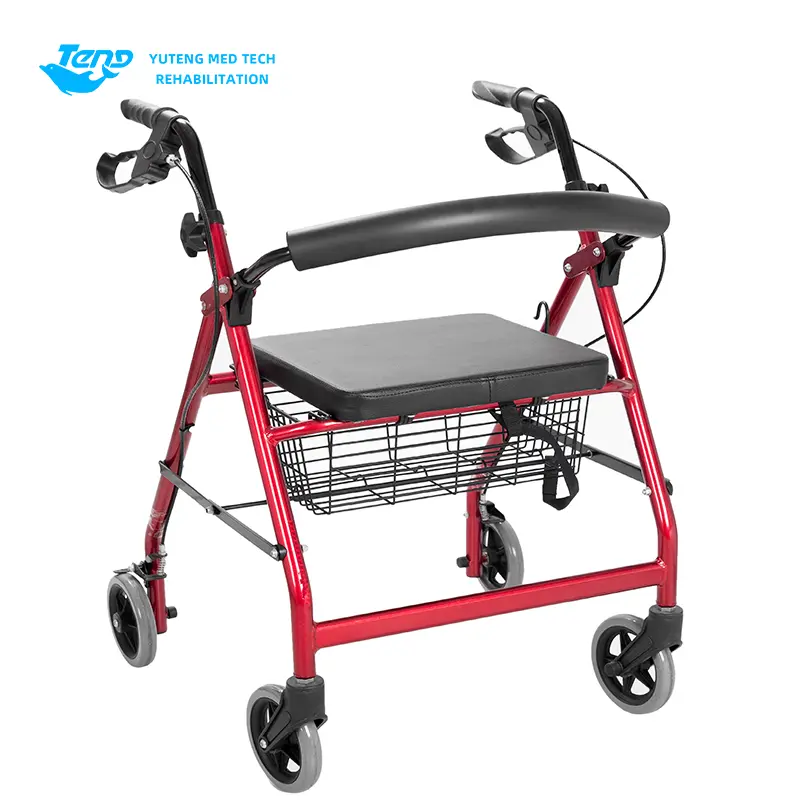 Stål Walker Rollator med sete